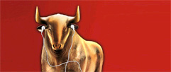 Stier mit Ohrhörern