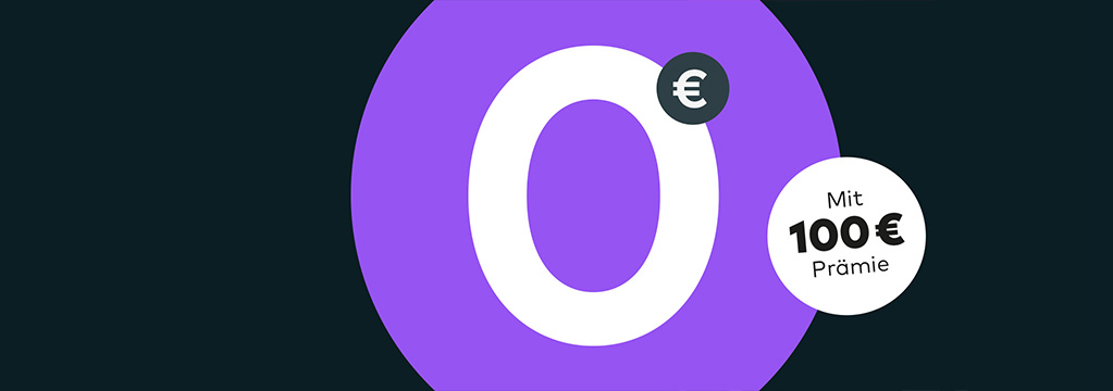 Eine Visualisierung von 0€, die ein kostenloses Depot, kostenlose Bargeldabhebungen und ein kostenloses Tagesgeldkonto darstellt.