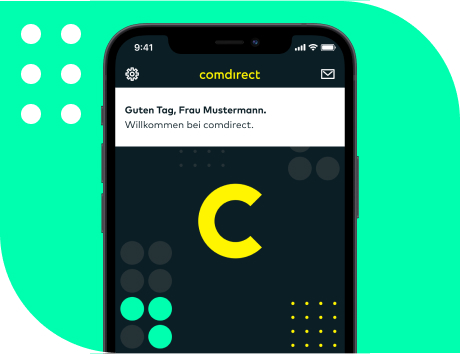 Kostenloses Depot: Handyscreen "Willkommen bei comdirect"