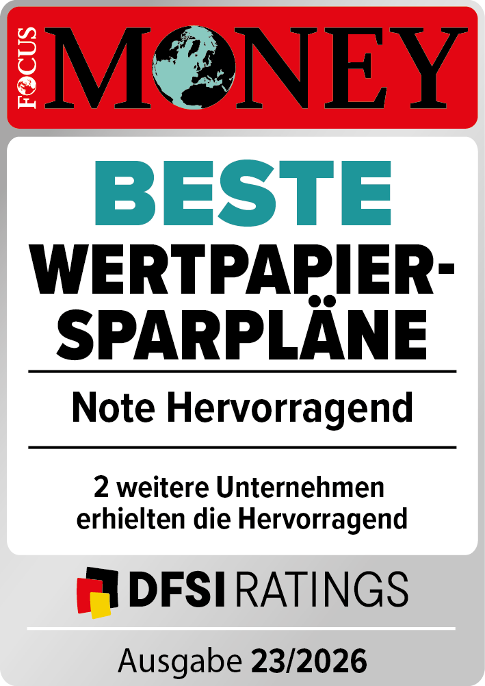 Focus Money: Beste Wertpapiersparpl&auml;ne - Note Hervorragend