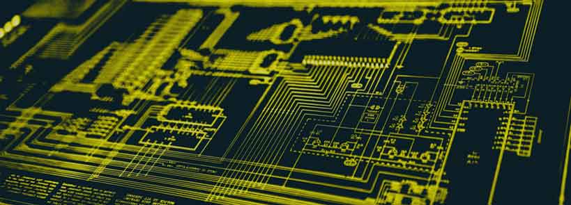 Zu sehen ist der abstrahierte Ausschnitt eines Computer Mainboards. Zu sehen ist der abstrahierte Ausschnitt eines Computer Mainboards.