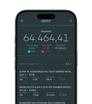 Beispielhafte Darstellung des Depotwerts