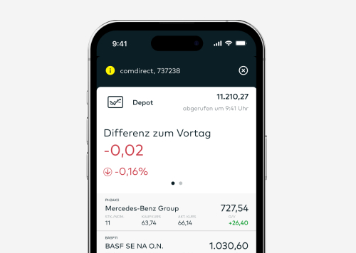 comdirect App Depot Darstellung