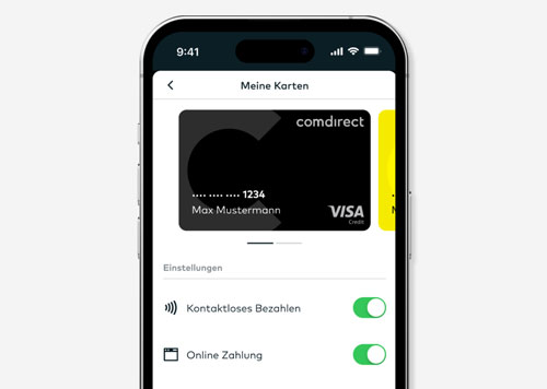 comdirect App Kartenverwaltung